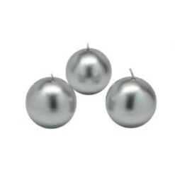 Zest Candle 2 In. Metallic Silver Ball Candles (12-Box)-CBZ-036 203362785