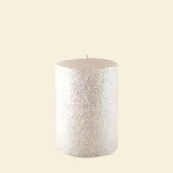 Zest Candle 3 In. X 3 In. Metallic White Scratch Pillar Candle Bulk (12-Box)-CPZ-165_12 203369644