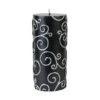 Zest Candle 3 In. X 6 In. Black Scroll Pillar Candle Bulk (12-Case)-CPS-002_12 203363189