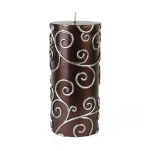 Zest Candle 3 In. X 6 In. Brown Scroll Pillar Candle Bulk (12-Case)-CPS-006_12 203363193 1 Zest Candle 3 In. X 6 In. Brown Scroll Pillar Candle Bulk (12-Case)-CPS-006_12 203363193